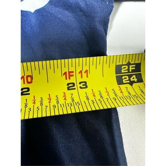 Women Round Neck Anchor Print Short Sleeve T-Shirt Blue White Size 2XL - Picture 4 of 9